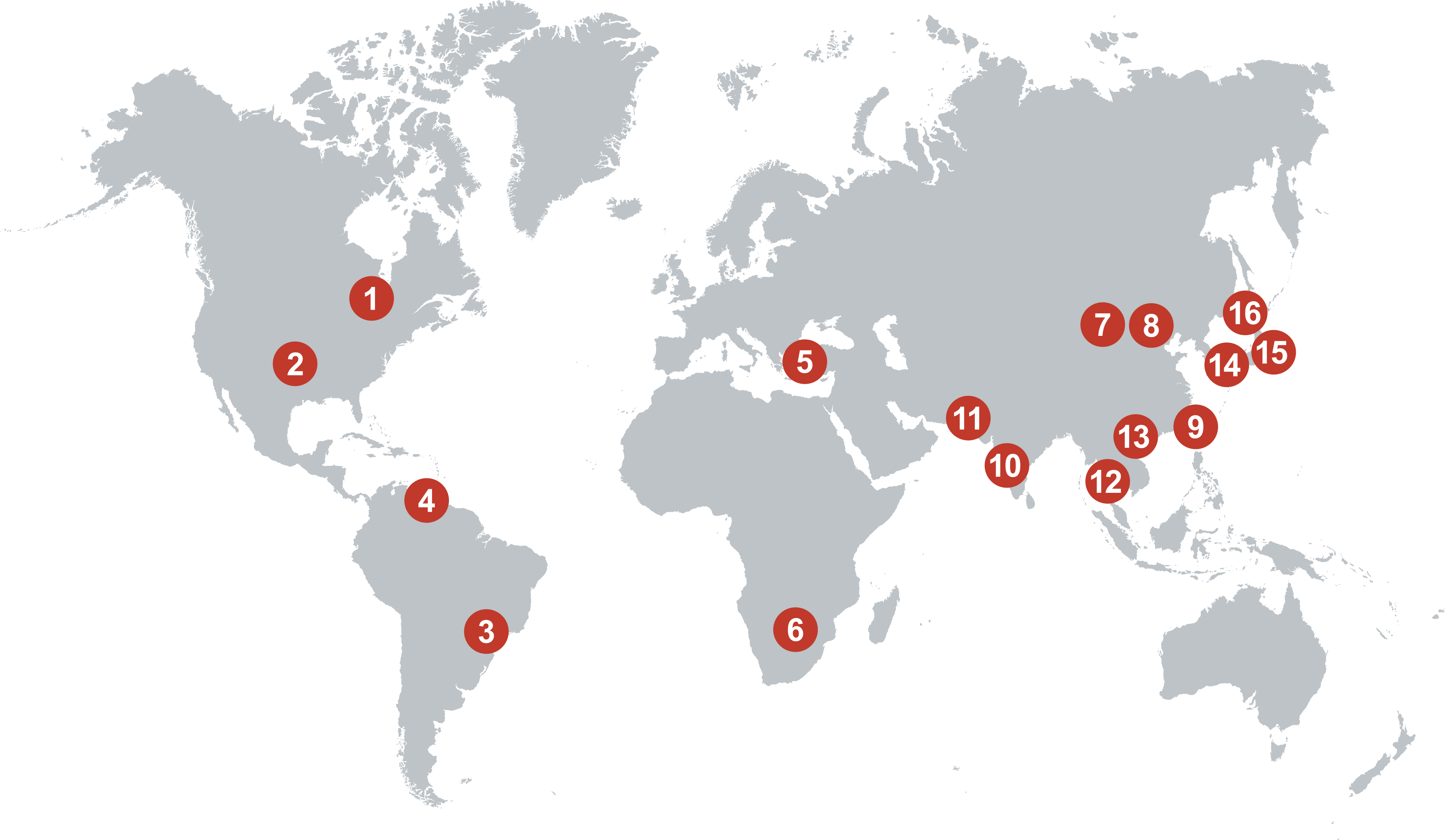 Worldwide Corolla Plants (Currently: Sep. 2015)