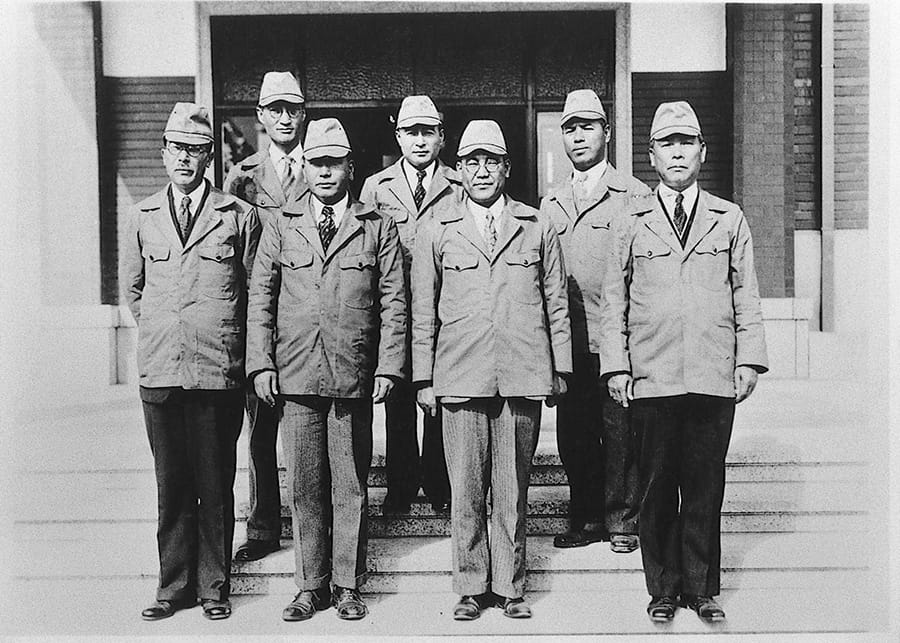 Toyota executives on the day of Koromo Plant's foundation