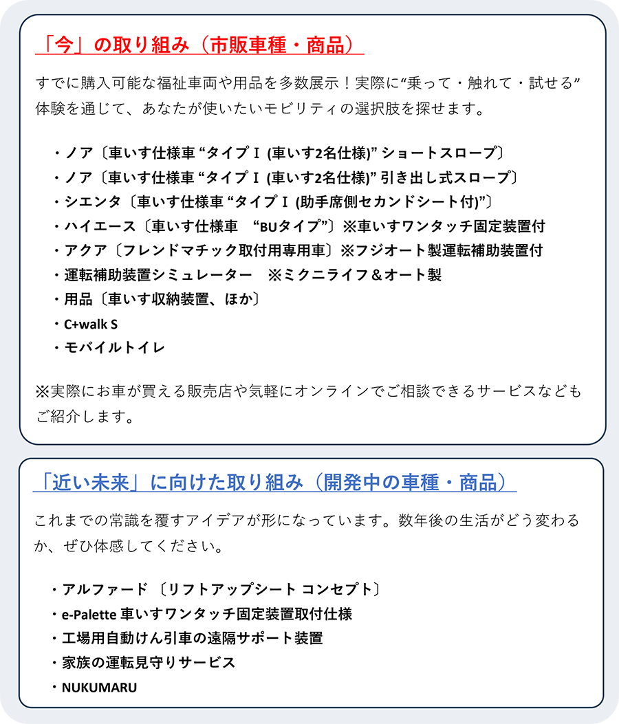 トヨタブースでは、どんな製品が見られるの？