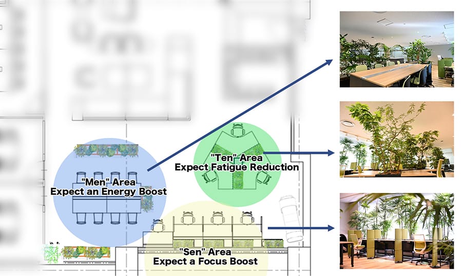 Layout inside the office lounge