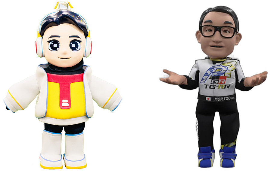 トミーくん（左）とAIモリゾウ（右）。身長90cm程度