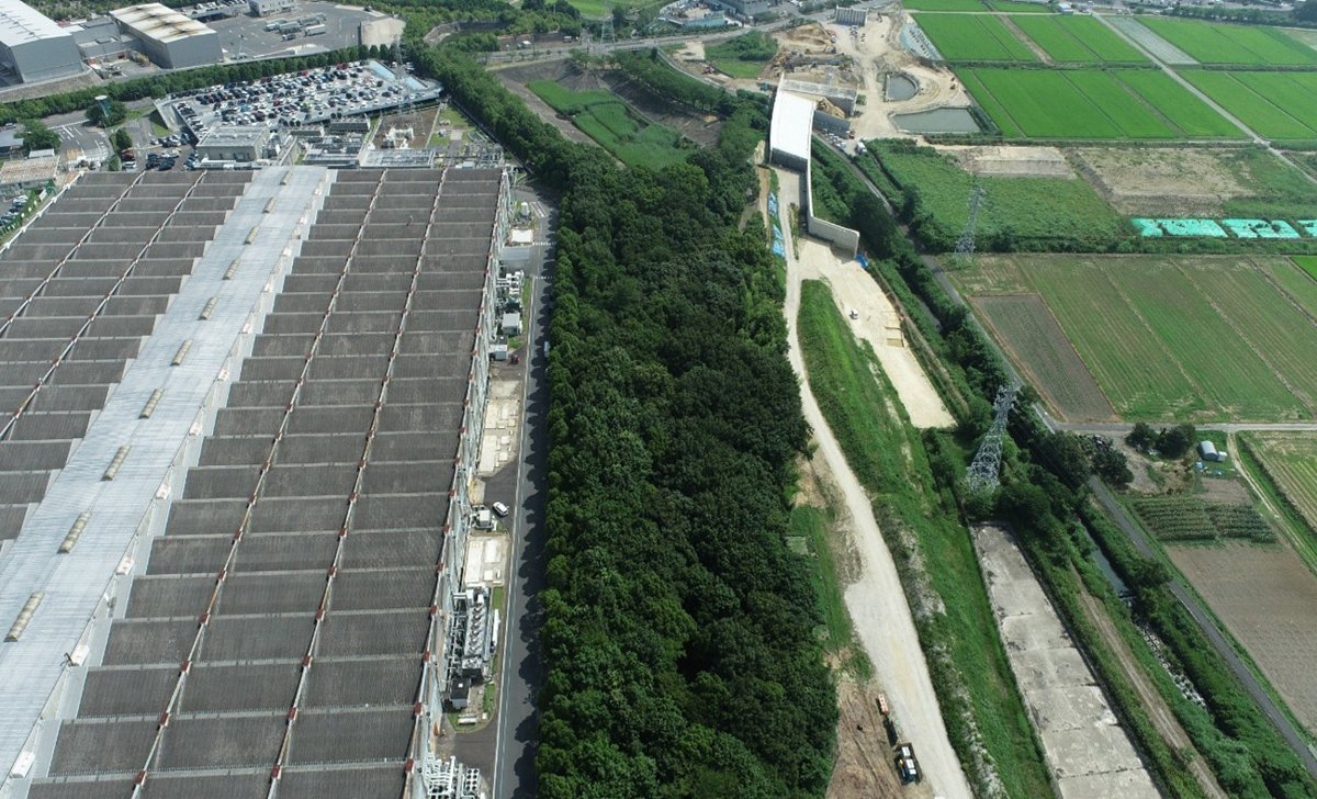 The Forest and Sakura Pond at Toyota Teiho Elevated view of the forest and Sakura Pond