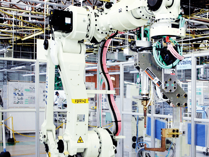 工場で働くロボット