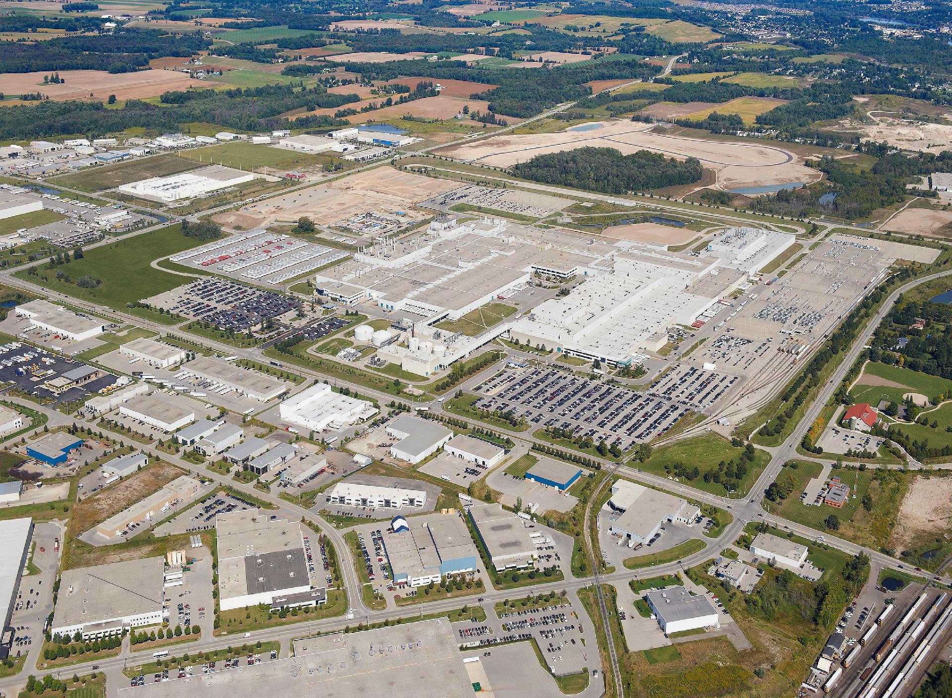 Aerial shot of TMMC Cambridge South Plant (Ontario, Canada)