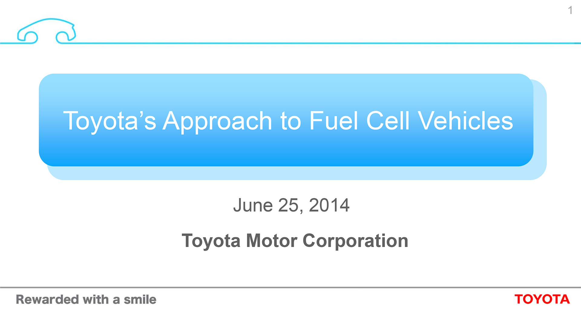 Toyota's Approach to Fuel Cell Vehicles (Presentation)