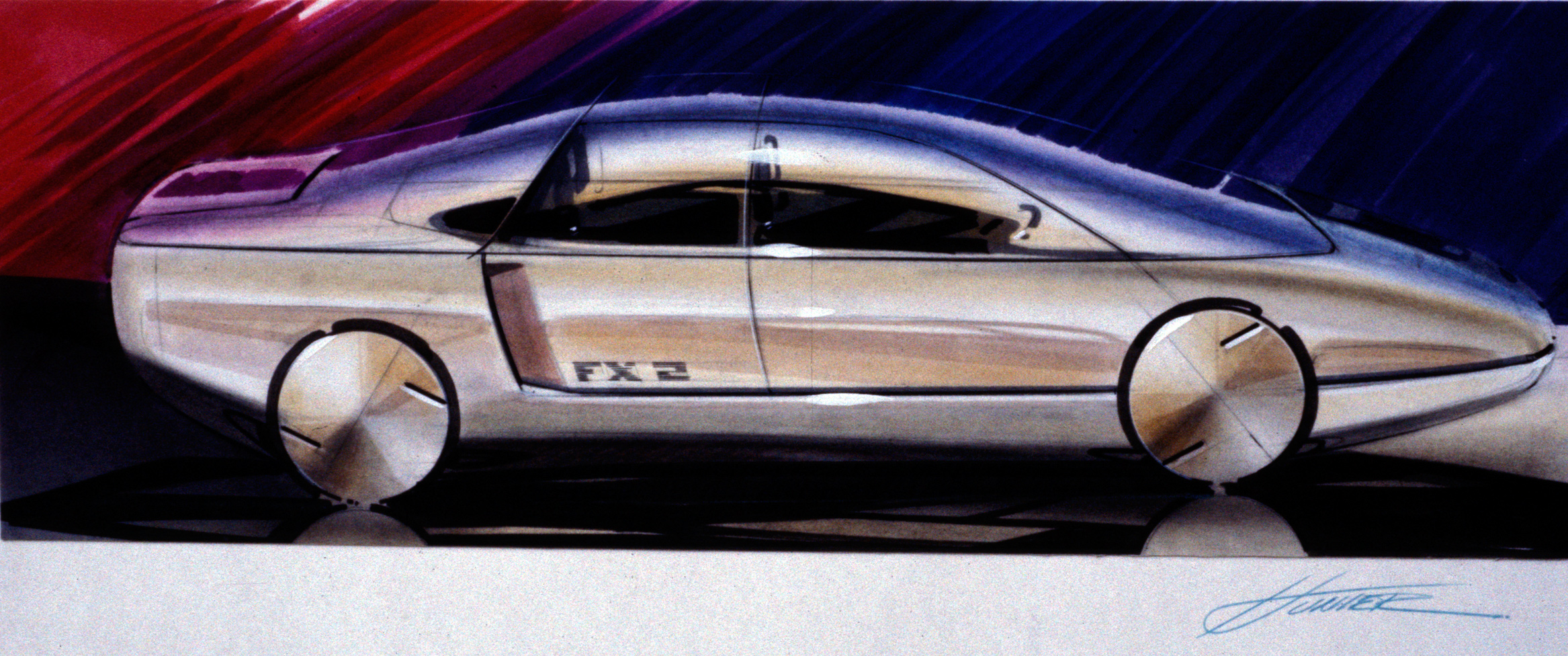 Toyota FX-2 Concept (1985; sketch by Kevin Hunter)
