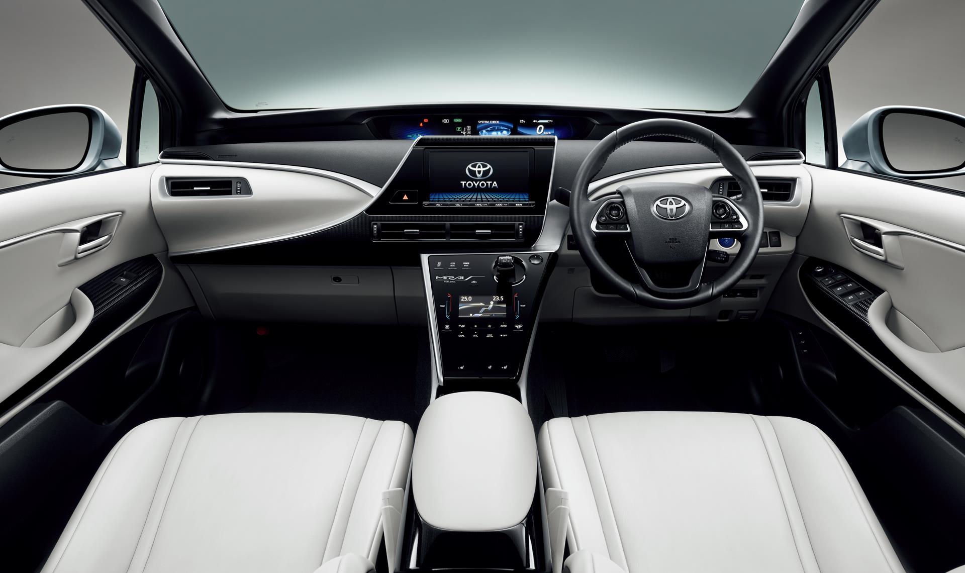 Toyota Mirai fuel cell sedan interior (Warm White)