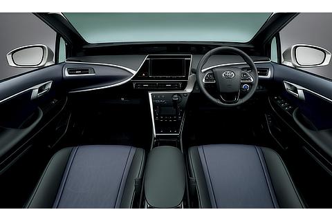 Toyota Mirai fuel cell sedan interior (Blue Black)