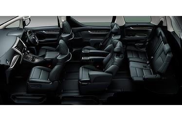 Vellfire ZR "G Edition" (hybrid; black interior; options shown)