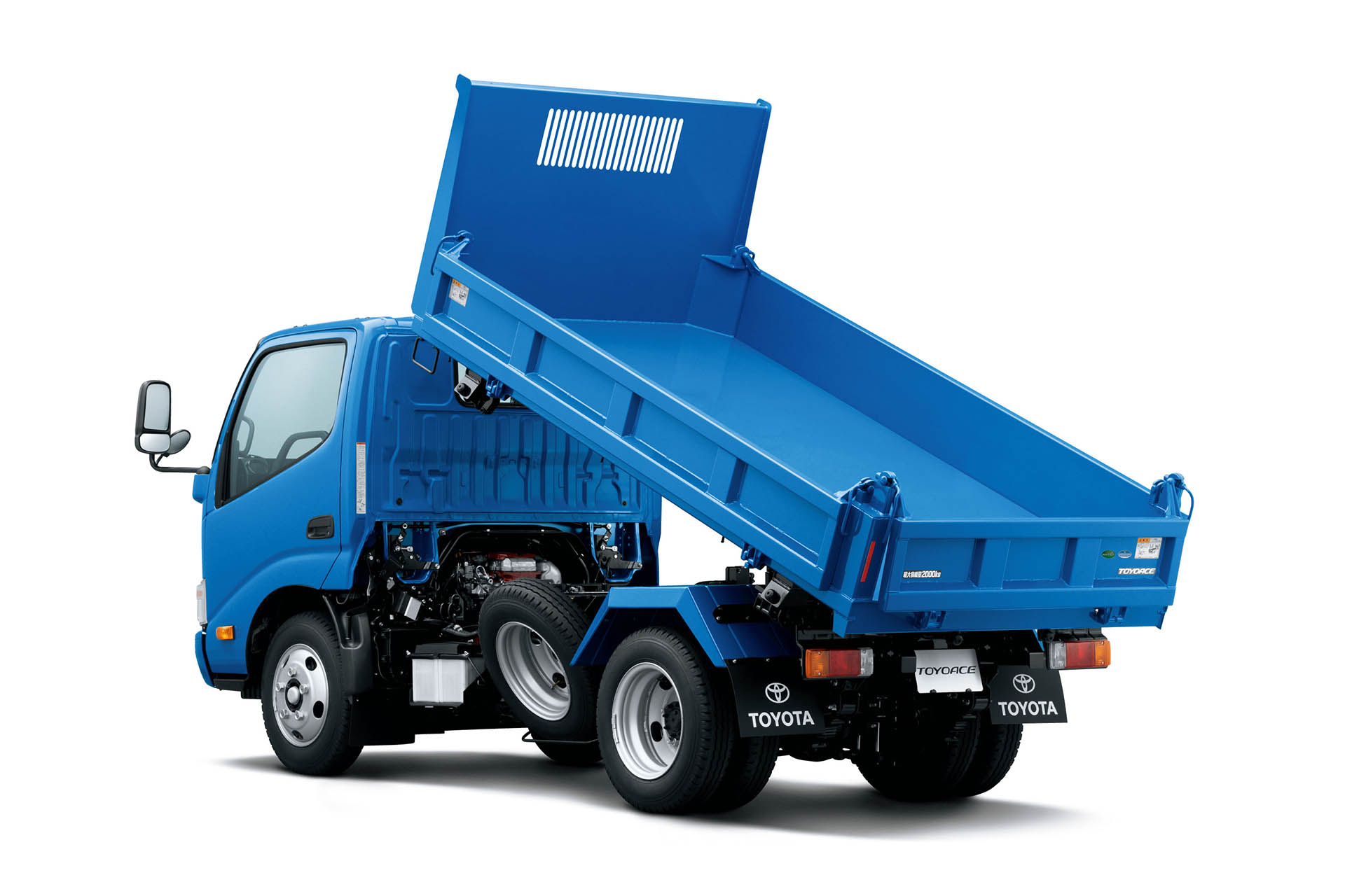 トヨエース ダンプ 標準キャブ・10尺デッキ・高床３転・２t積・ディーゼル車・2WD“Sパッケージ装着車”（ブルー）＜オプション装着車＞