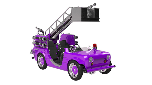 purple fire truck toy