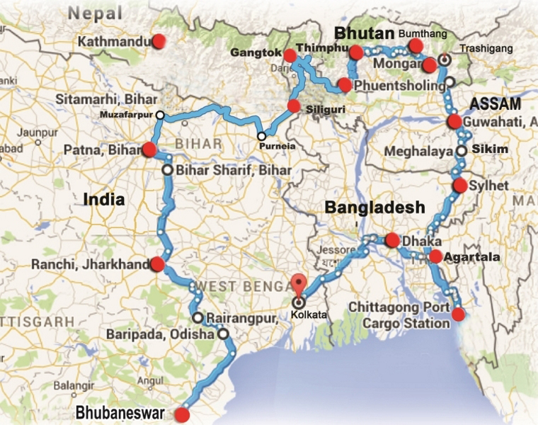 BBIN Friendship Motor Rally route