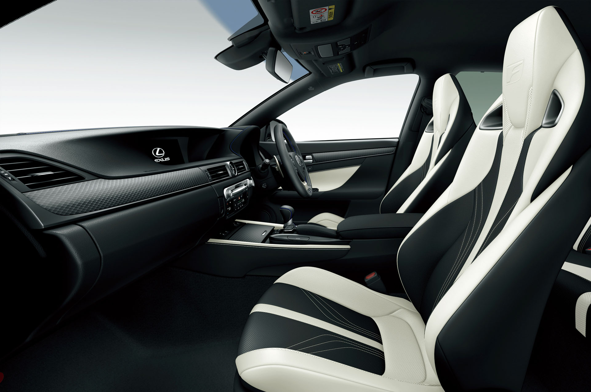 GS F (Black and Accent White interior color; options shown)