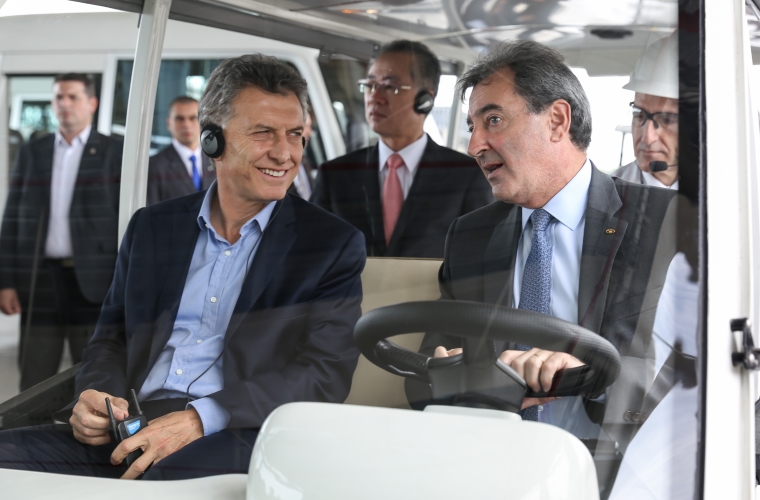 President of Argentina Mauricio Macri (left) and TASA President Daniel Herrero (right)
