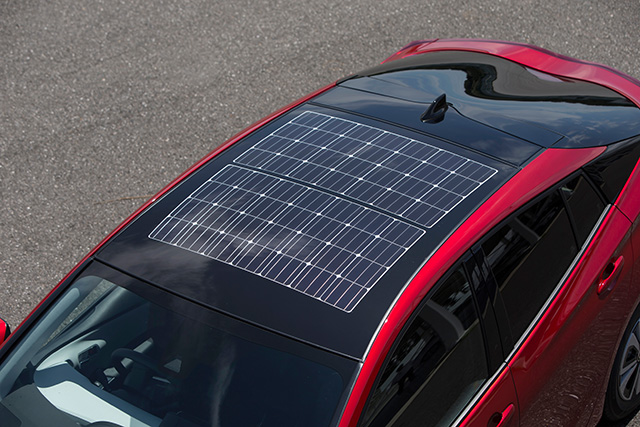 Figure 6. Solar panel roof on the new generation Prius PHV