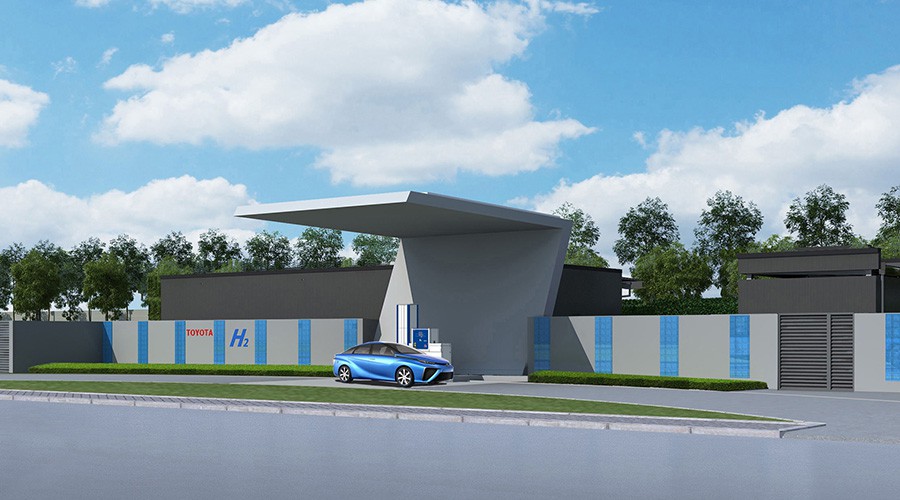 Artist impression of the completed hydrogen station