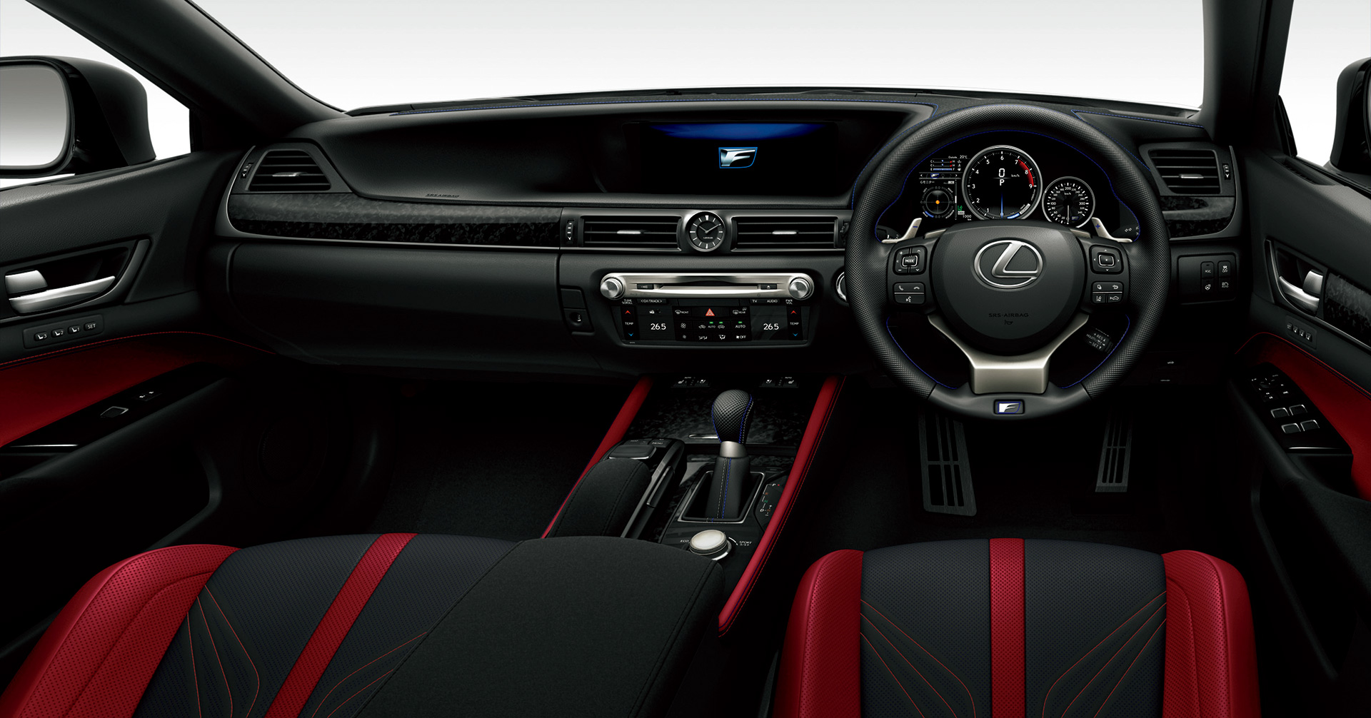 GS F（インテリアカラー ： ブラック＆アクセントフレアレッド）＜オプション装着車＞