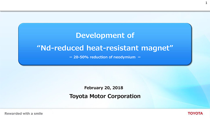 Development of "Nd-reduced heat-resistant magnet"