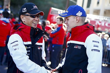 Shigeki Tomoyama, GAZOO Racing Company President / Ott Tänak, driver; 2019 WRC Round 1 Rallye Monte-Carlo