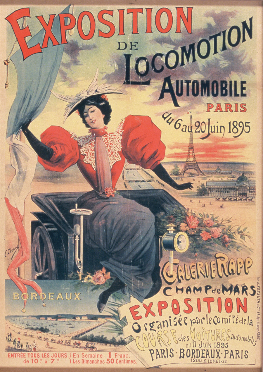 Poster for the Paris Auto Show, the world's first motor show (1895, France)