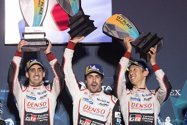 Sébastien Buemi / Fernando Alonso / Kazuki Nakajima, driver; 2018-19 WEC Round 6 1000 Miles of Sebring