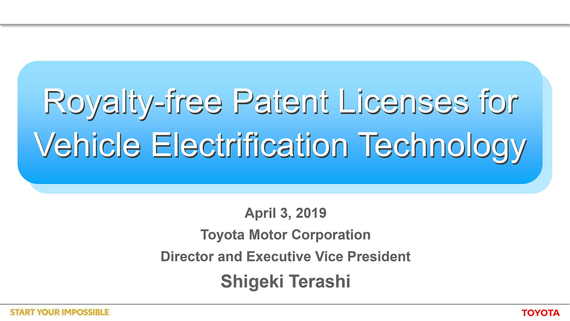 Royalty-free Patent Licenses for Vehicle Electrification Technology