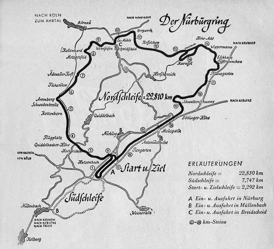 Getty Images / A map of the Nurburgring Circuit.