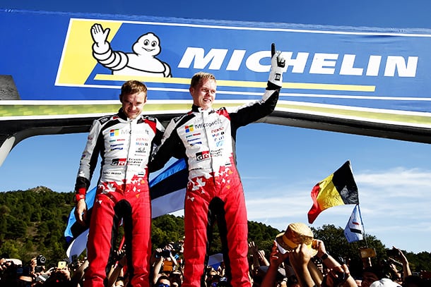 WRC 第13戦 ラリー・スペイン デイ3 タナックが総合2位でフィニッシュ パワーステージも制し初のドライバー王者に輝く