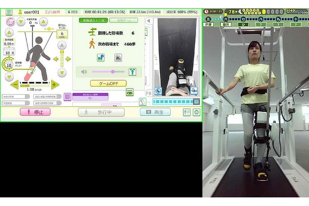 Game function *Touch panel screen (left) and monitor screen (right)