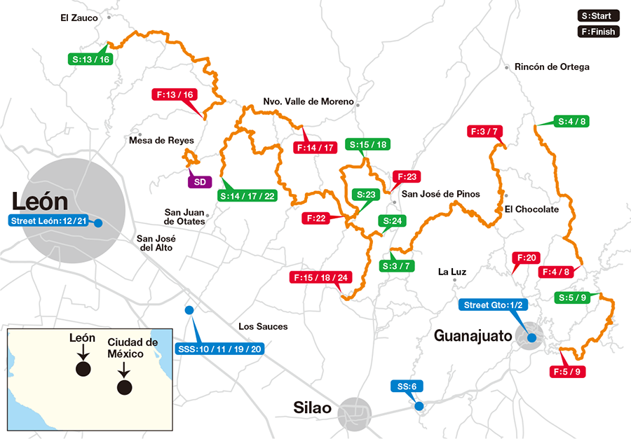 Map Rally Mexico 2020