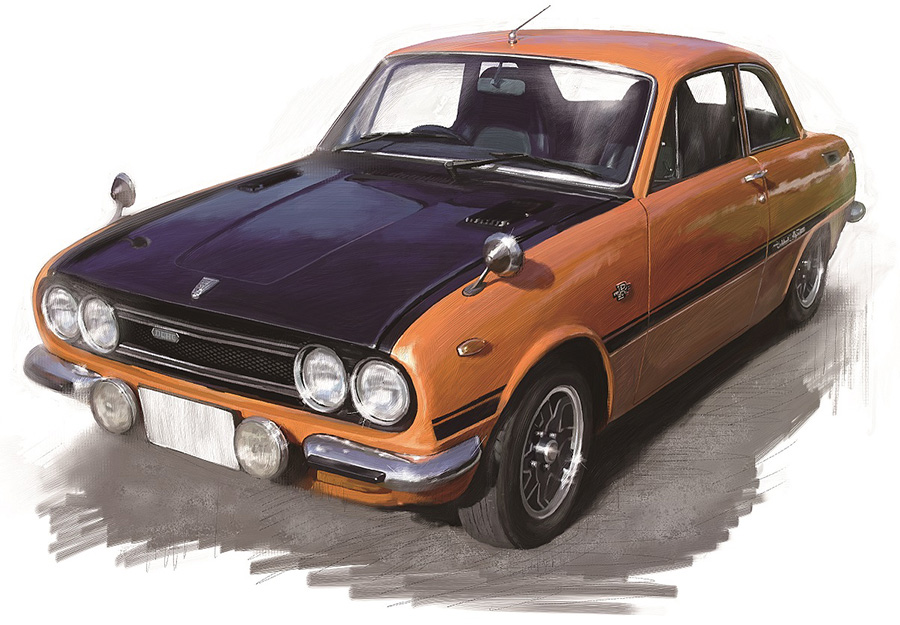 ISUZU BELLETT 1600GT-R（1975年） Illustration ： Atsushi Ave 書籍『僕の好きな車』（横山剣著／立東舎刊）より