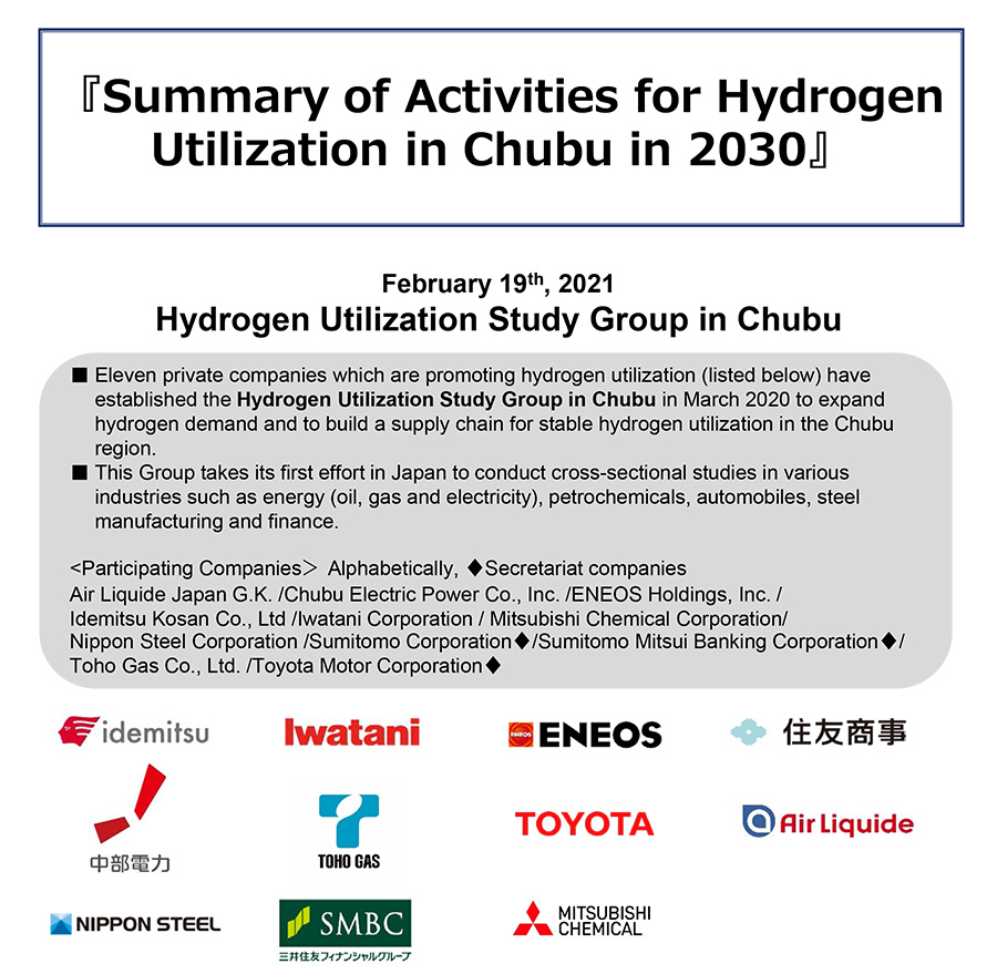 Summary of Activities for Hydrogen Utilization in Chubu in 2030