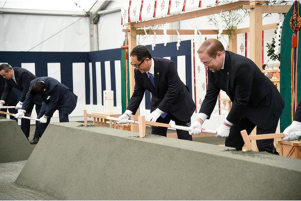 Groundbreaking ceremony (Jichinsai) for the construction of Woven City
