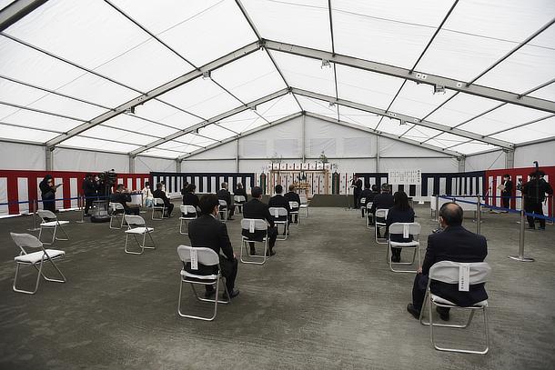 Groundbreaking ceremony (Jichinsai) for the construction of Woven City
