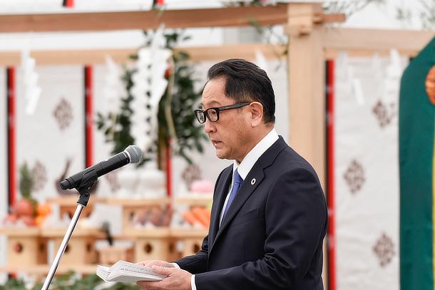 Groundbreaking ceremony (Jichinsai) for the construction of Woven City