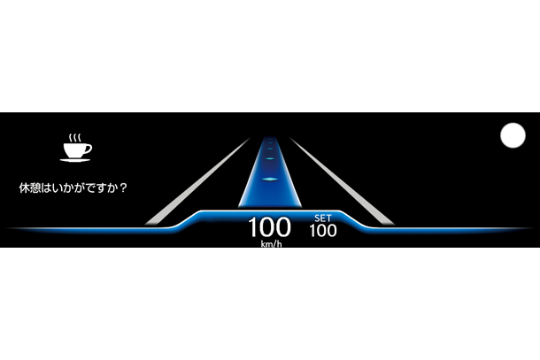 Large color HUD display when signs of drowsiness are detected