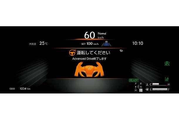 Orange tone (before release of controlled driving when driver operation is required)