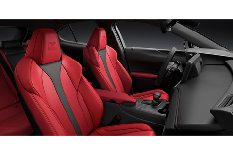 Lexus UX Interior color FLARE RED (Prototype)