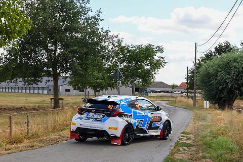 The GR Yaris H2 that completed a demo run during the ninth round of the World Rally Championship in Belgium