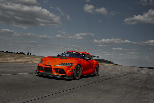 GR Supra GT4 EVO (Prototype Vehicle shown in optional Solaris Orange wrapping.)
