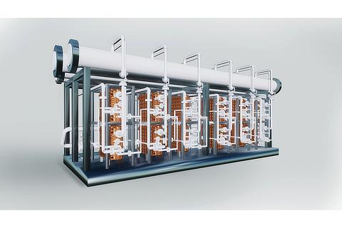 水電解装置（高集積化されたトヨタ製水電解スタック群）
