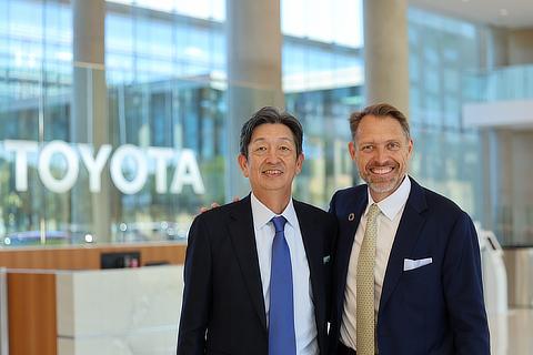 Ogawa, CEO, TMNA (left) and JoeBen Bevirt, founder and CEO, Joby Aviation (right)