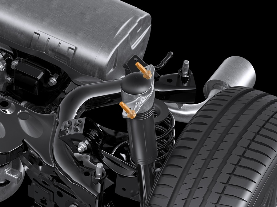 Rear shock absorbers and vehicle body