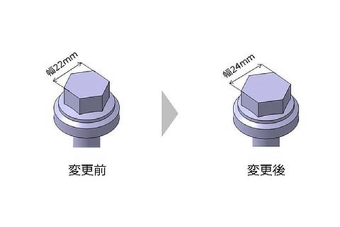 締結剛性向上ボルト（頭部サイズを拡幅）