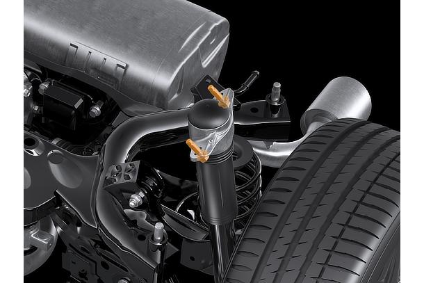 Rear shock absorbers and vehicle body