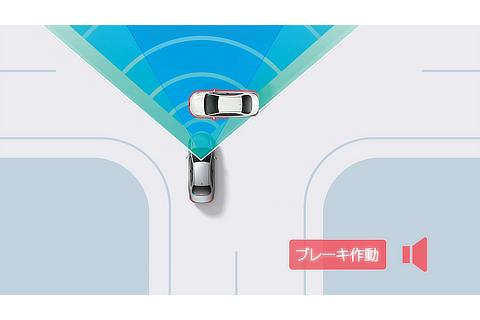 「交差点」出会い頭時の車両・自動二輪車検知機能