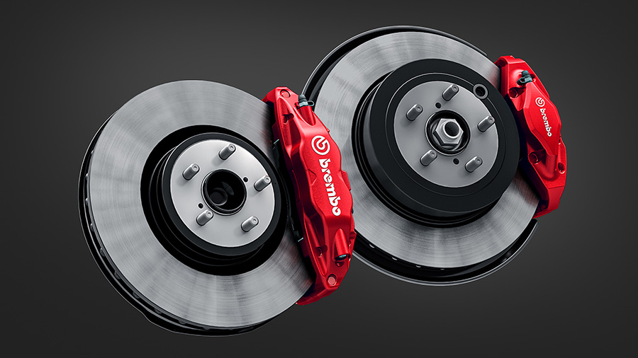 brembo製ベンチレーテッドディスクブレーキ
