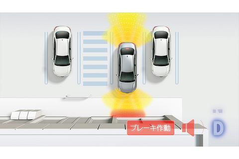 パーキングサポートブレーキ ： 前後方静止物（作動イメージ）