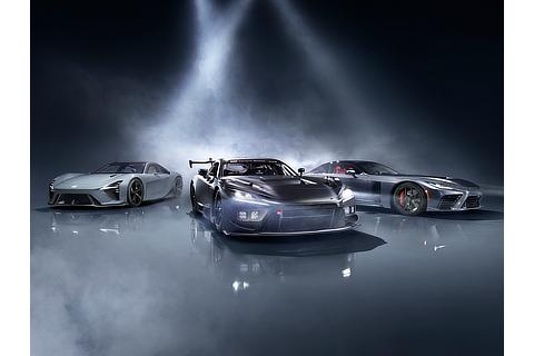 Lexus LFA Concept、GR GT3（プロトタイプ）、GR GT（プロトタイプ）フロント