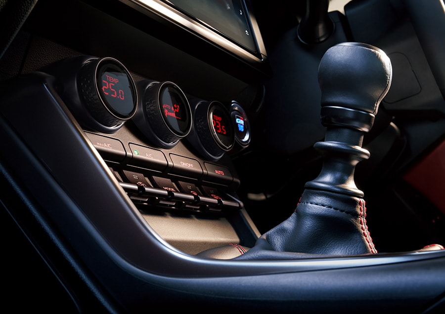 GR86 RZ trim level, 6MT, black-and-red interior